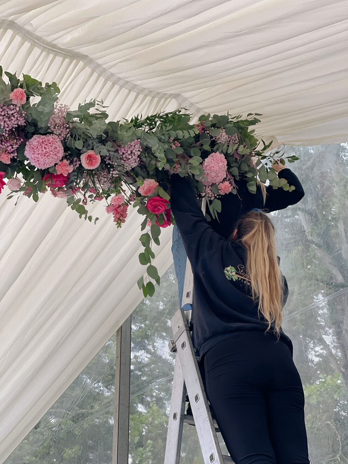 marquee floral set up