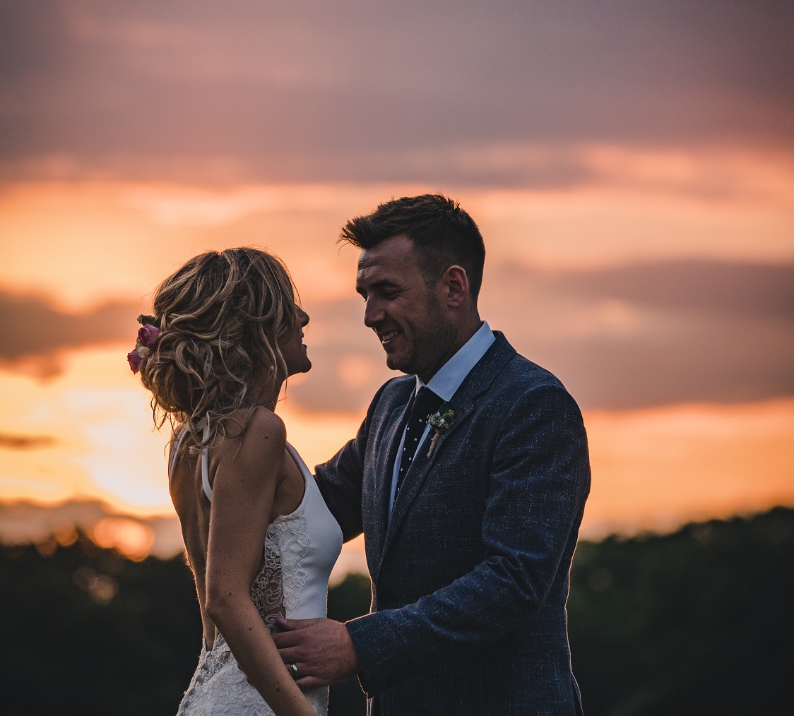 sunset wedding