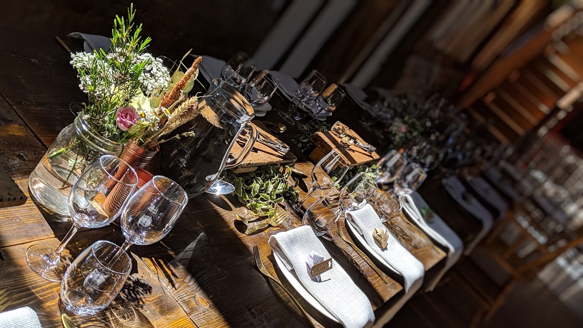 Bonhams Barn tablescape