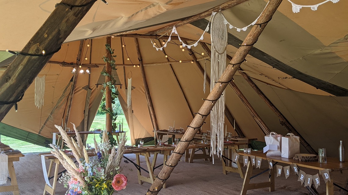 surrey festival wedding with knight ceremonies