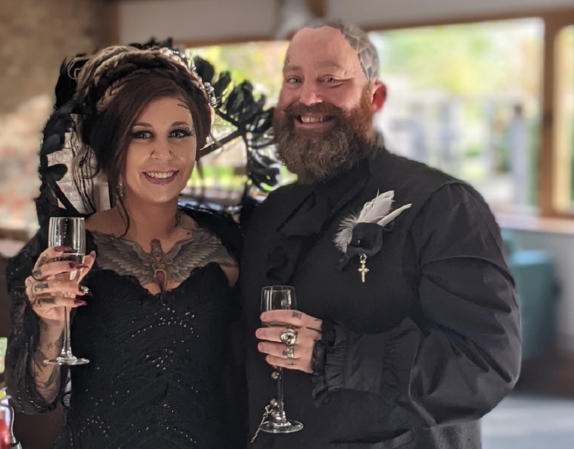 gothic bride and groom