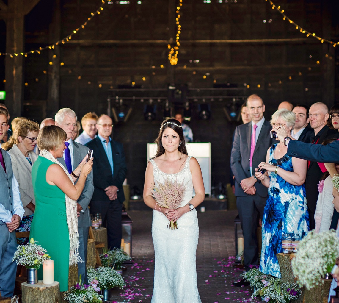 bride entering wedding on own