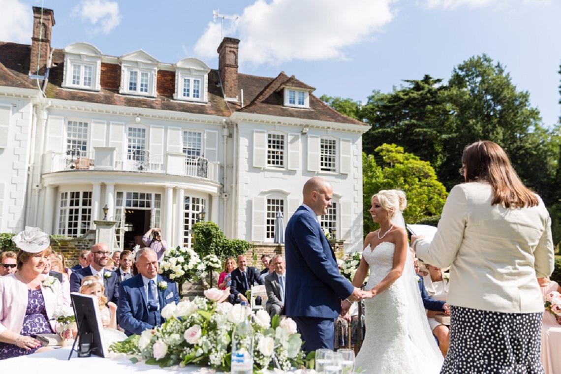 Outdoor wedding at Gorse HiIl with Knight Ceremonies