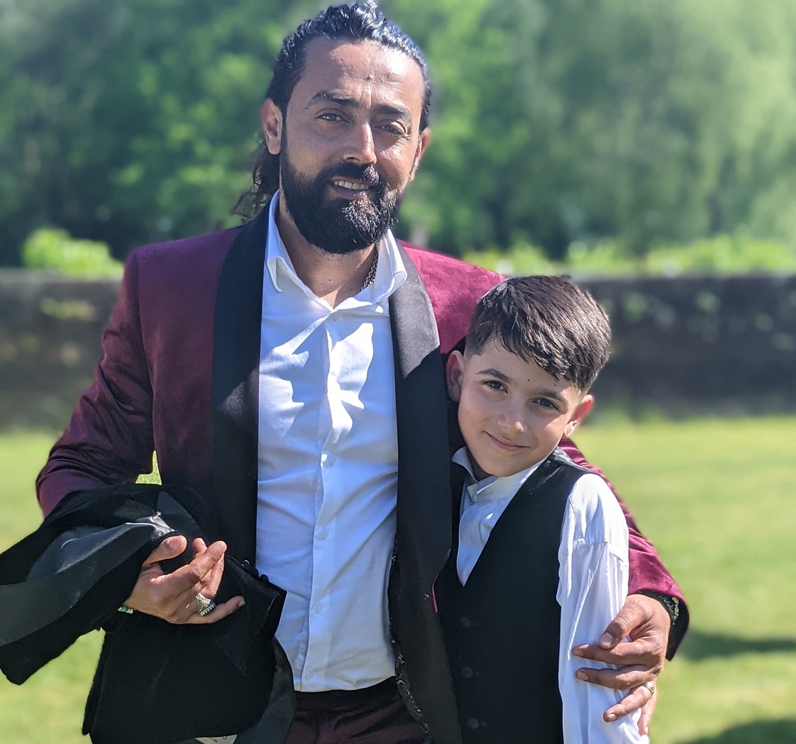 groom and son