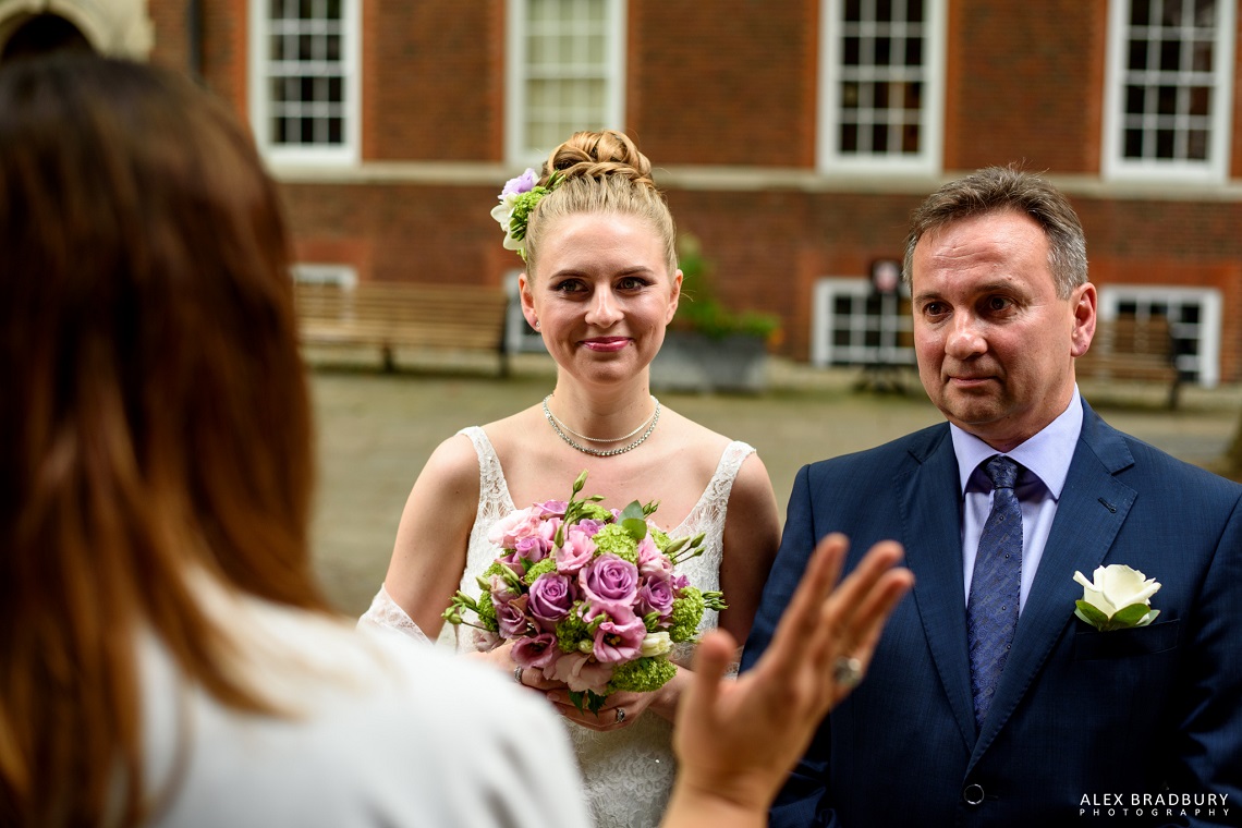 celebrant led ceremony greet bride