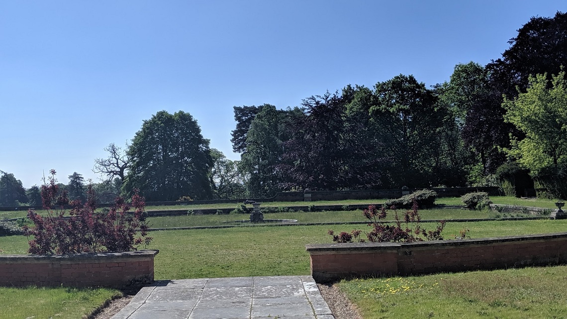 sunken garden and views