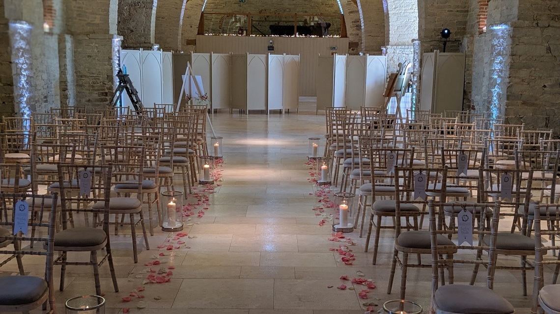 inside tithe barn